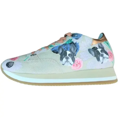 Unique Bulldog Design Leather Sneakers , female, Sizes: 6 UK - Philippe Model - Modalova