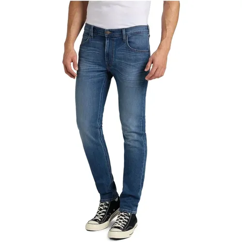 Slim-fit Klassische Blaue Jeans , Herren, Größe: W29 - Lee - Modalova