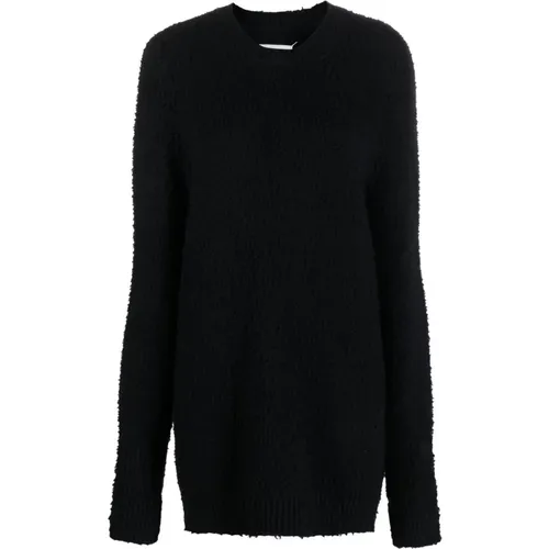 Brushed Sweater with Signature Logo , female, Sizes: M, S, XS - Maison Margiela - Modalova