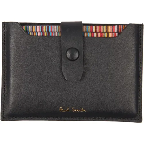 Leather Card Holder Aw24 , male, Sizes: ONE SIZE - PS By Paul Smith - Modalova