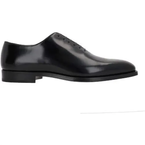 Schwarze gebürstete Leder Oxford Schuhe - Salvatore Ferragamo - Modalova