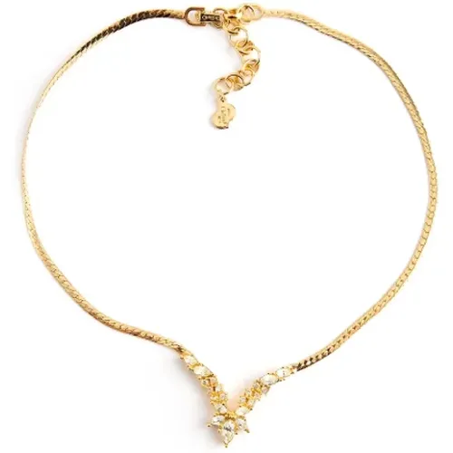 Pre-owned Gold necklaces , female, Sizes: ONE SIZE - Dior Vintage - Modalova