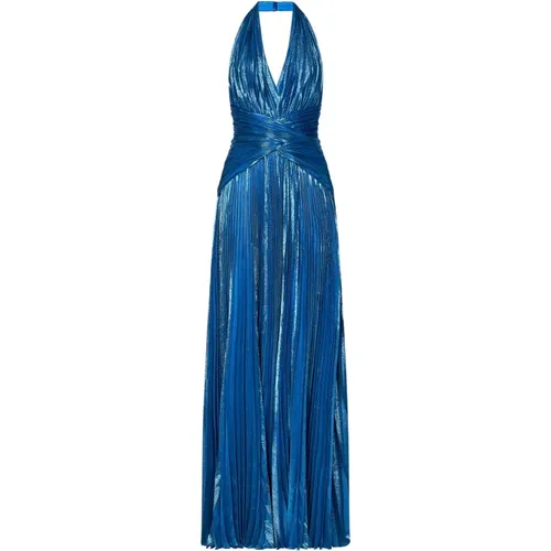 Blaues V-Ausschnitt Rückenfreies Kleid - Zuhair Murad - Modalova