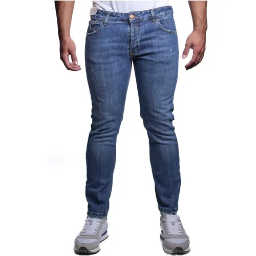 Blaue Baumwoll-Elastan-Jeans A258177/206 , Herren, Größe: 2XL - Entre amis - Modalova