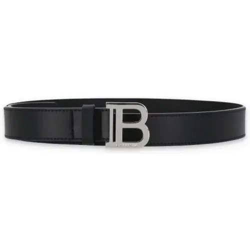 Leather Junior Belt Metal Buckle , male, Sizes: 3XL - Balmain - Modalova