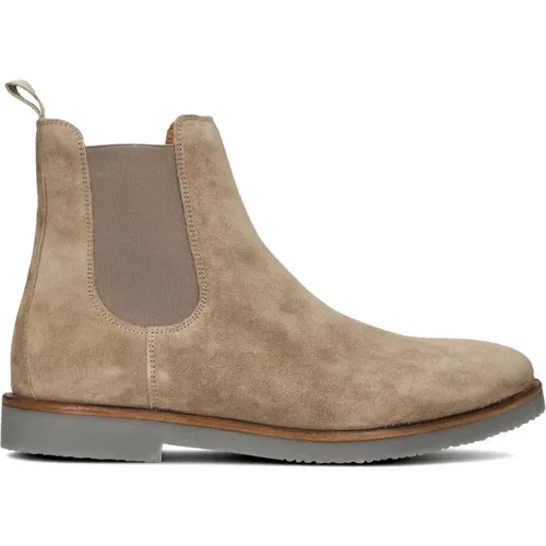 Braune Wildleder Chelsea Boots , Herren, Größe: 45 EU - Stefano Lauran - Modalova