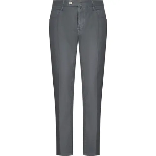 Slim Fit Grey Trousers , male, Sizes: W35 - Incotex - Modalova