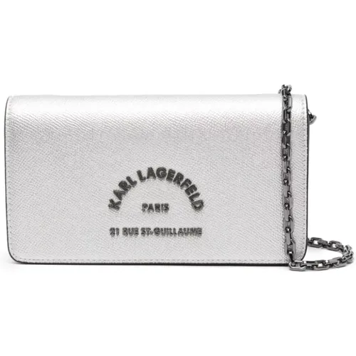 Silberne Metall Logo XS Tasche , Damen, Größe: ONE Size - Karl Lagerfeld - Modalova
