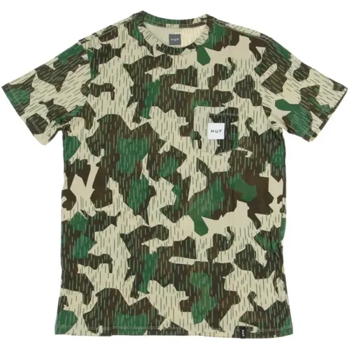 Camo Taschen T-Shirt , Herren, Größe: S - HUF - Modalova