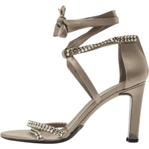 Pre-owned Satin sandals , Damen, Größe: 37 1/2 EU - Gucci Vintage - Modalova