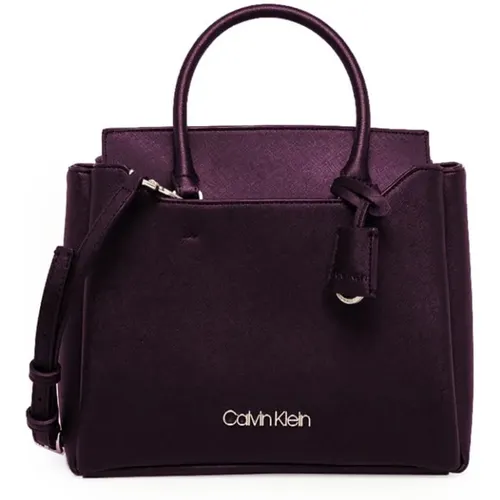 Violette Kunstleder-Handtasche - Calvin Klein - Modalova