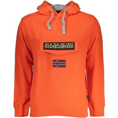 Roter Langarm Crewneck Bestickter Sweatshirt - Napapijri - Modalova