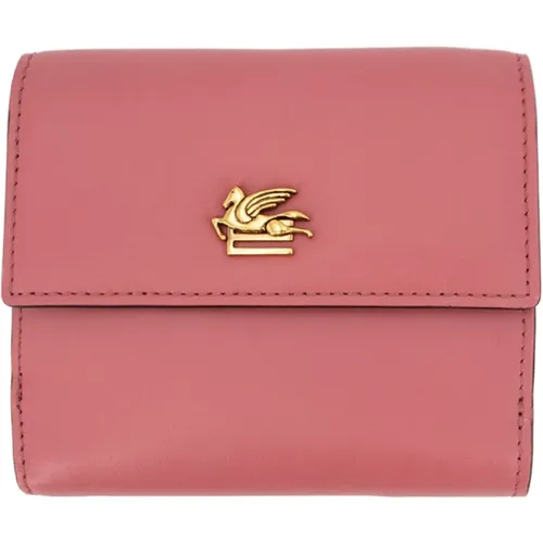 Leather Wallet with Pegasus Embellishment , female, Sizes: ONE SIZE - ETRO - Modalova