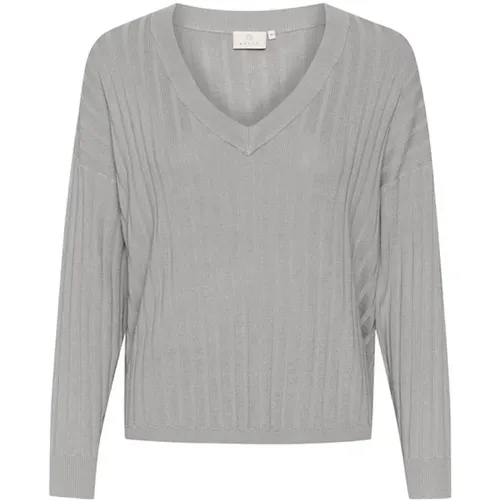 Melange Strickpullover Sweater , Damen, Größe: XL - Kaffe - Modalova