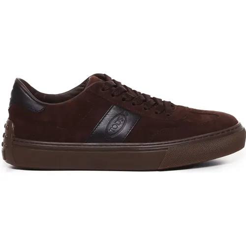 Suede Leather Sneakers with Rubber Detail , male, Sizes: 7 UK, 9 UK, 8 UK, 7 1/2 UK, 9 1/2 UK, 8 1/2 UK, 10 UK, 6 UK - TOD'S - Modalova