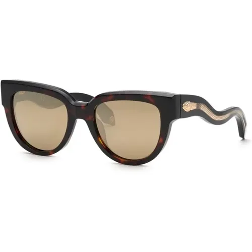 Mirror Gold Sunglasses , female, Sizes: 53 MM - Roberto Cavalli - Modalova