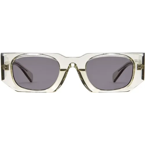 Unique Sunglasses with Irregular Grey Frame and Grey Lenses , unisex, Sizes: ONE SIZE - Kuboraum - Modalova