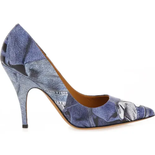 Vintage Denim Patchwork Pumps , female, Sizes: 4 UK, 8 UK, 3 UK - Moschino - Modalova