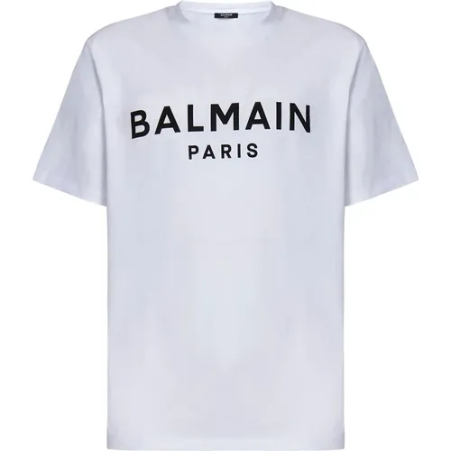 Logo Print Cotton T-shirt , male, Sizes: XL, 2XL, S, L - Balmain - Modalova