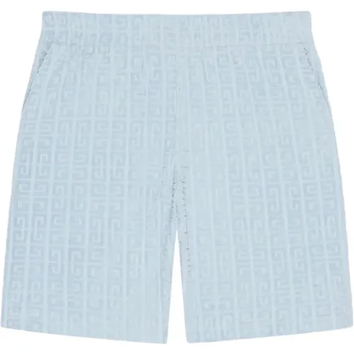 Klare Blaue Shorts mit 4G-Muster - Givenchy - Modalova