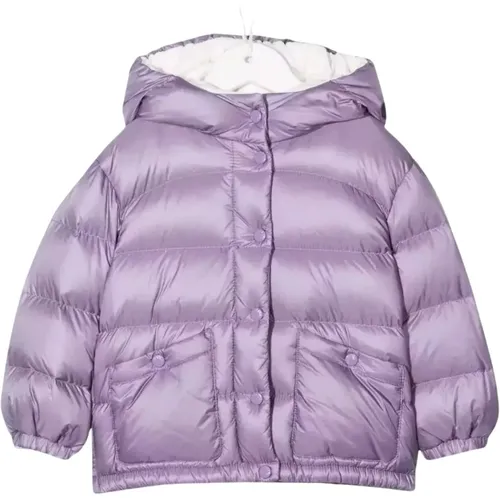 Gepolsterte Kapuzenjacke lila klassischer Stil - Moncler - Modalova