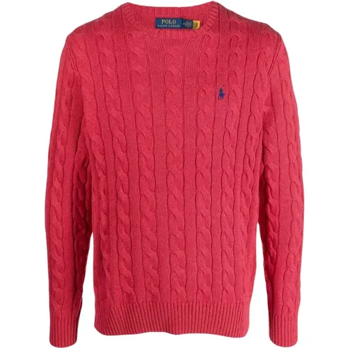 Cable-Knit Crewneck Sweater , male, Sizes: XS, M - Ralph Lauren - Modalova