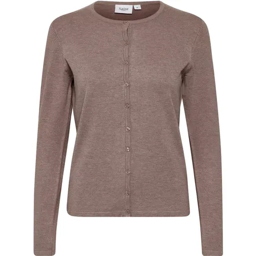 Einfacher Cardigan mit Knopfverschluss , Damen, Größe: XS - Saint Tropez - Modalova