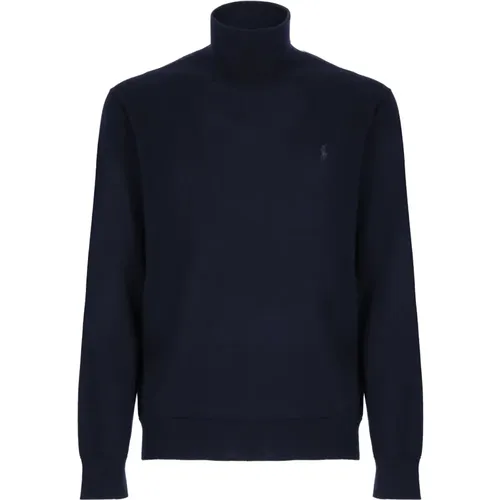 Wool Sweater with High Neck and Embroidered Pony , male, Sizes: L, S, XL, M, 2XL - Ralph Lauren - Modalova