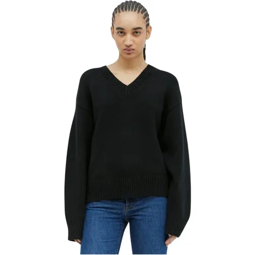 Luxuriöser Woll-Kaschmir V-Ausschnitt Pullover , Damen, Größe: M - TotêMe - Modalova