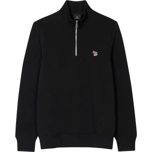 Zebra Logo Zip-Neck Sweatshirt , Herren, Größe: 2XL - PS By Paul Smith - Modalova