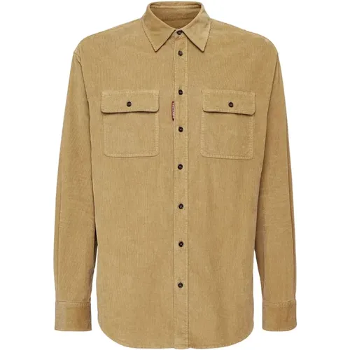 Corduroy Patch Pockets Shirt , male, Sizes: XL, M, L - Dsquared2 - Modalova