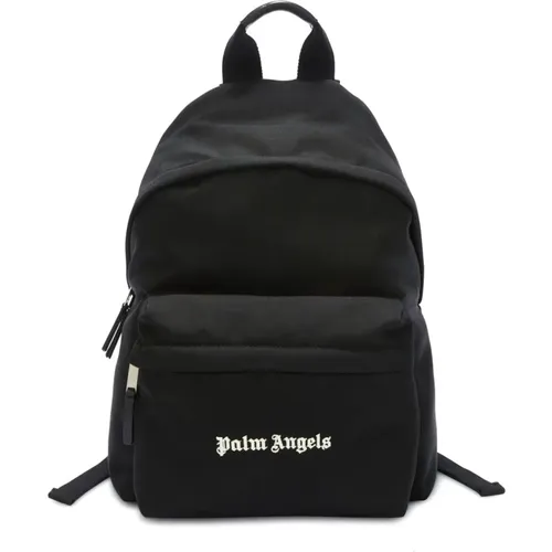 Logo Print Fabric Backpack , male, Sizes: ONE SIZE - Palm Angels - Modalova