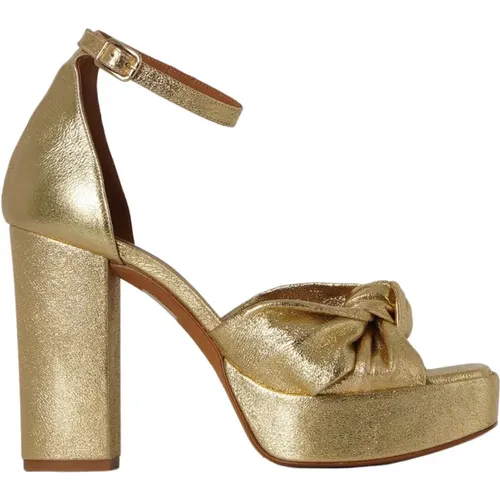 Gold Lace-up Shoes , female, Sizes: 6 UK - Toral - Modalova