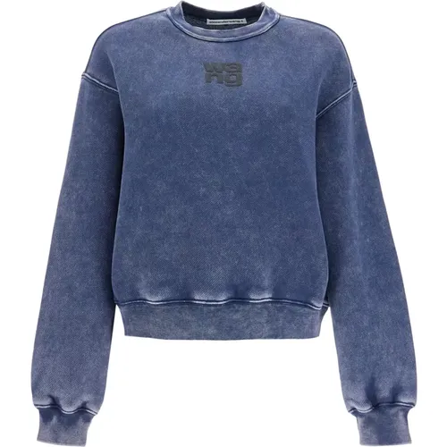 Geprägter Logo Crewneck Sweatshirt , Damen, Größe: S - alexander wang - Modalova