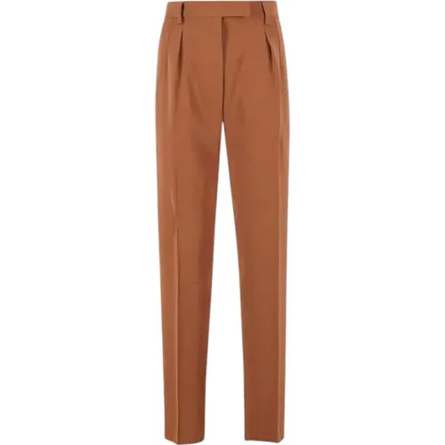 High-waisted pants in burnt orange/ , female, Sizes: 3XS, 2XS, S, 4XS - Max Mara - Modalova