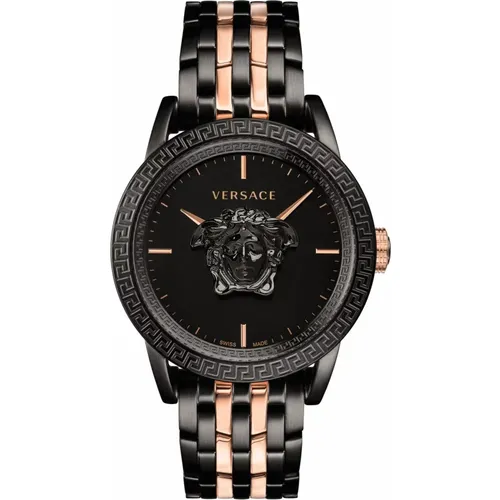 Empire Schwarz Roségold Stahl Uhr - Versace - Modalova