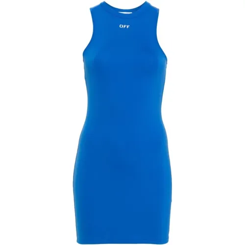 Blaues Elastisches Logo-Kleid,Short Dresses - Off White - Modalova