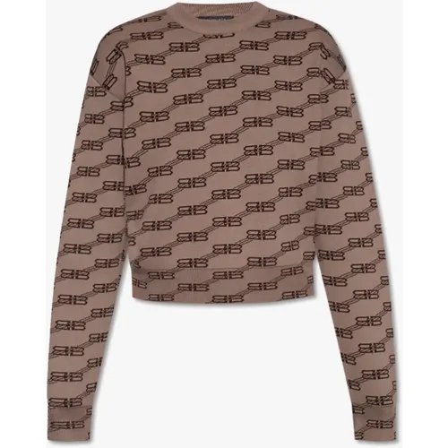 Sweater with monogram , female, Sizes: XS, M, S - Balenciaga - Modalova