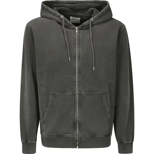 Hooded Zip Sweatshirt with Washed Effect , male, Sizes: L, XL, S, M - Colorful Standard - Modalova