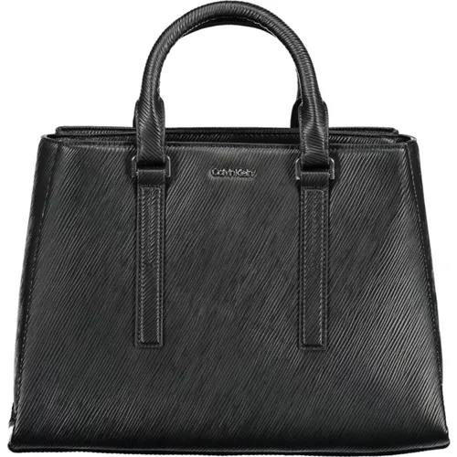 Schwarze Polyester-Handtasche mit Verstellbarem Riemen - Calvin Klein - Modalova