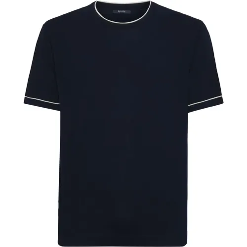 Baumwoll-Crêpe-Strick T-Shirt,Knitwear - Boggi Milano - Modalova