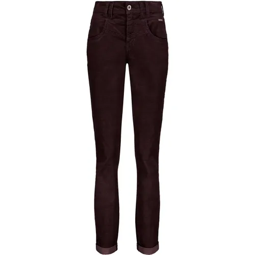 Button, Bordeaux Cord High Rise Jeans , Damen, Größe: 2XL - Red Button - Modalova