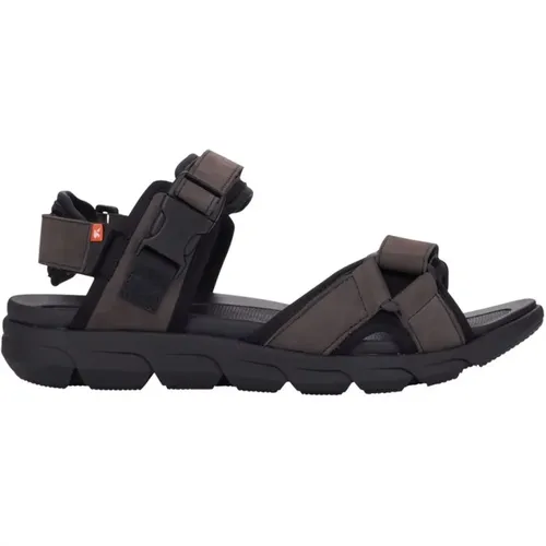 Grey Casual Open Flat Sandals , male, Sizes: 8 UK - Rieker - Modalova