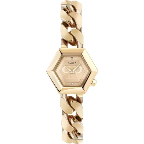 Hexagon Groumette Goldene Uhr , Damen, Größe: ONE Size - Philipp Plein - Modalova
