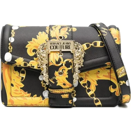 Black Gold Shoulder Bag , female, Sizes: ONE SIZE - Versace Jeans Couture - Modalova