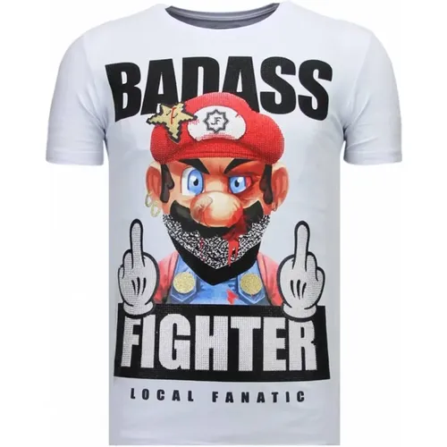 Fight Club Mario Bros - Herren T-Shirt - 13-6219W , Herren, Größe: L - Local Fanatic - Modalova