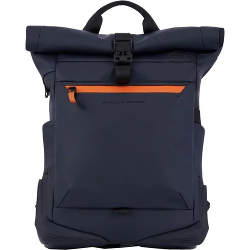 Roll Top Backpack with PC and iPad Strap , male, Sizes: ONE SIZE - Piquadro - Modalova