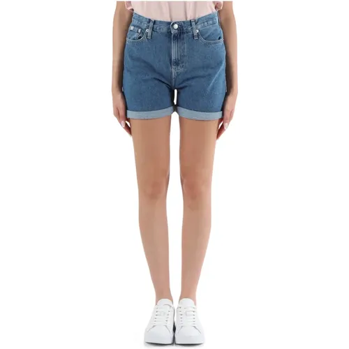 Denim Mom Fit Shorts , female, Sizes: W25, W26, W28, W27 - Calvin Klein Jeans - Modalova