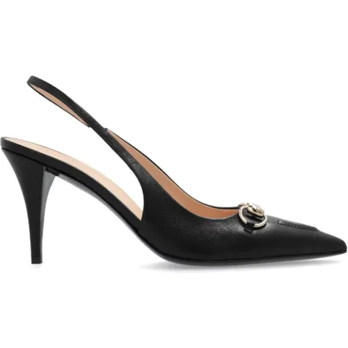 Schwarze Leder Slingback Pumps - Gucci - Modalova