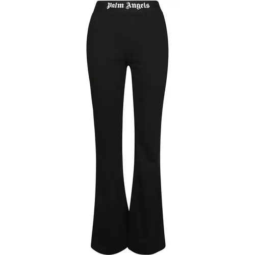 Flare Sweatpants mit Logo Tape , Damen, Größe: M - Palm Angels - Modalova